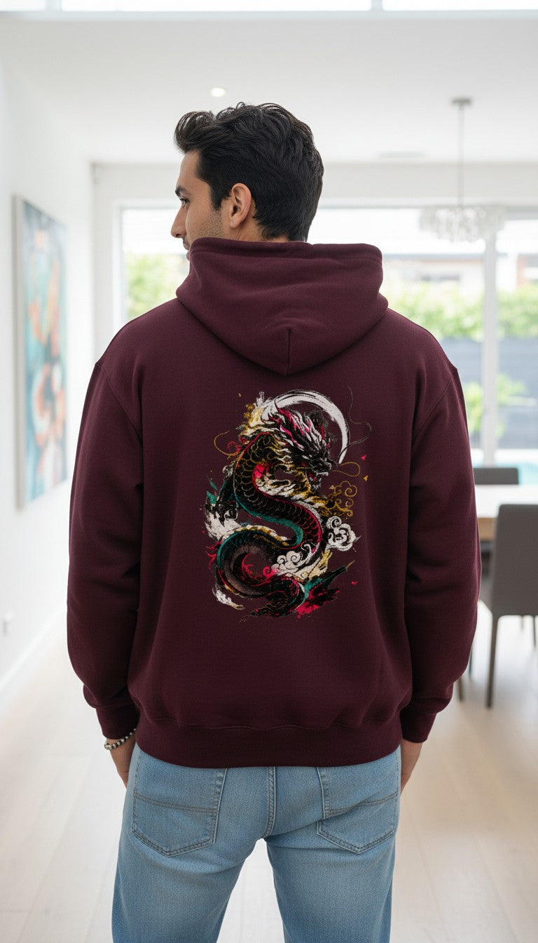 Dragon Spirit Unisex Hoodie | Dragon Graphic Heavyweight Cotton Hoodie