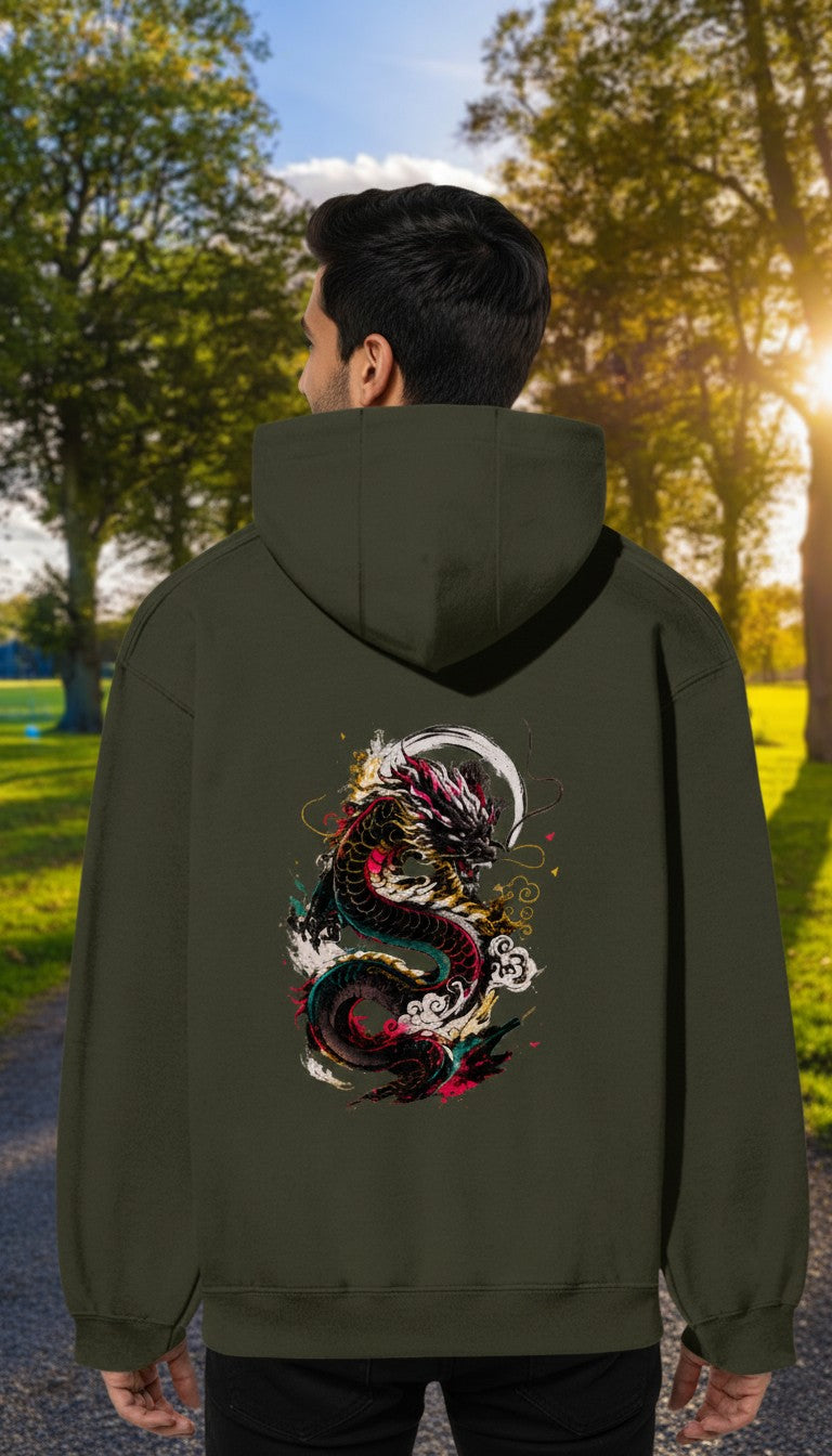 Dragon Spirit Unisex Hoodie | Dragon Graphic Heavyweight Cotton Hoodie