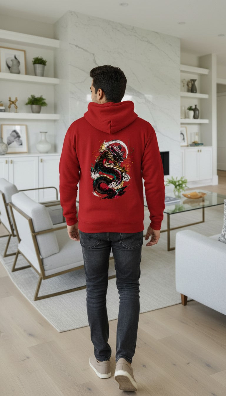 Dragon Spirit Unisex Hoodie | Dragon Graphic Heavyweight Cotton Hoodie