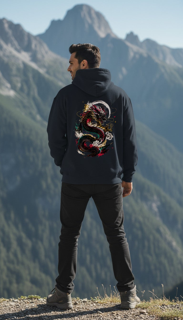 Dragon Spirit Unisex Hoodie | Dragon Graphic Heavyweight Cotton Hoodie